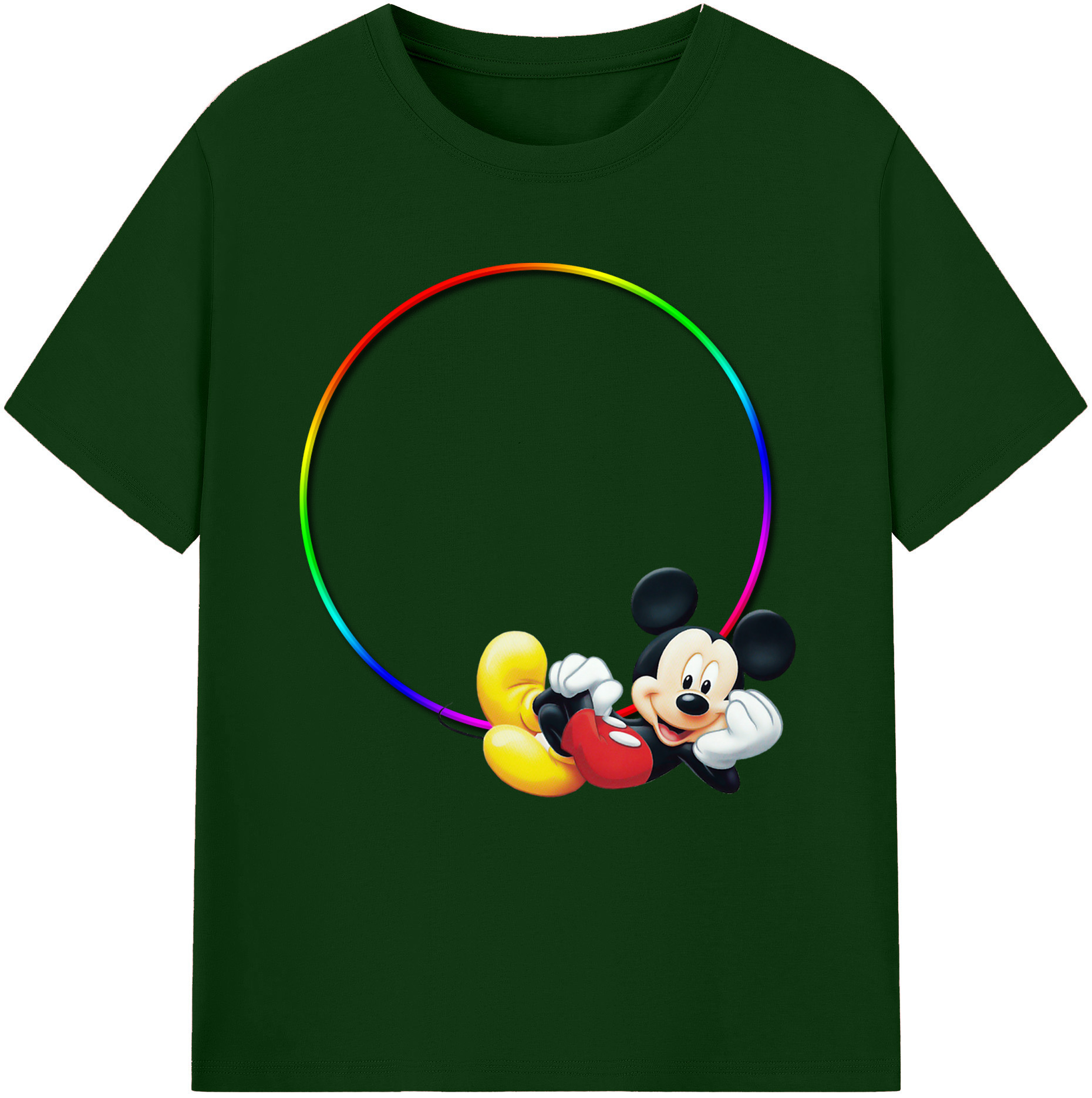 （画像用） ミッキーマウス Mickey Mouse 綿100％半袖Tシャツ（フロントプリント）